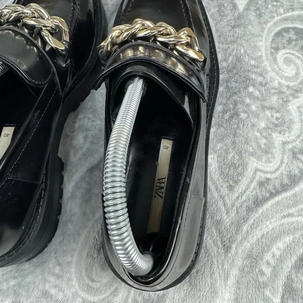 Womens Zara Low Heel Chain Loafers - Picture 6 of 8